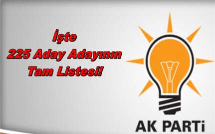 AK Parti'de 225 Aday Adayı! İşte Aday Adaylarının Tam Listesi!