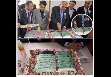 Bunu Yapan Müftü! Kur'an-ı Kerim'i Pasta Yaptı, Kesti, Afiyetle Yedi!