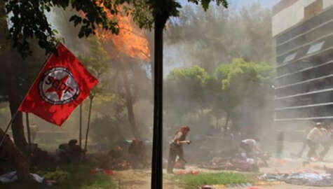 Suruç'ta patlama anı!