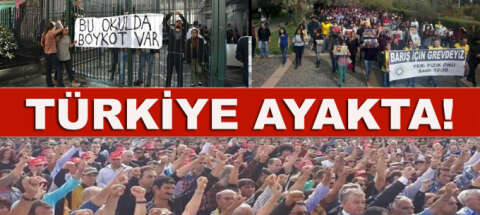 Türkiye ayakta: İşçiler grevde, öğrenci ve öğretmenler boykotta!