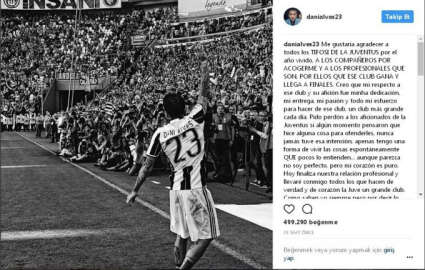 Dani Alves, Juventus ile vedalaştı