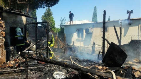 Bodrum’da ev yangını
