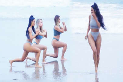 Kim Kardashian'ın yoga seansı