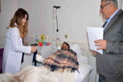 Bursa'daki feci kazada yaralanan polis memuruna ziyaret