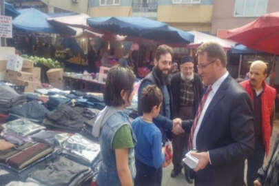 AK Parti'li Mollasalih semt pazarında destek istedi