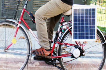 Bursa'da güneş enerjisiyle çalışan bisiklet yaptı