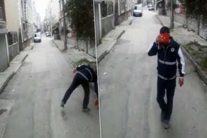 Bursa'da temizlik görevlisinden alkışlanacak hareket! Yerdeki Türk bayrağını...