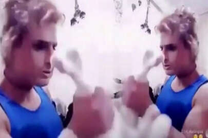 Canlı yayında kediye böyle eziyet etti!