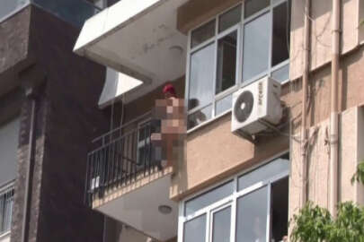 İntihara teşebbüs anı kamerada! Çırılçıplak soyunup 5. kattan atladı