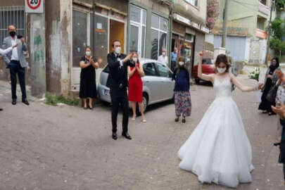 Bursa'da sosyal mesafeli örnek düğün