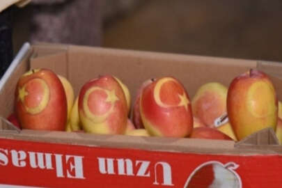 Bursa'da ay yıldız figürlü elma yoğun ilgi gördü!