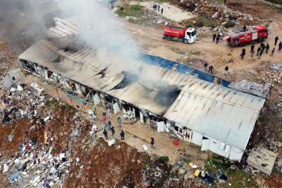 Bursa'da şantiyede korkutan yangın