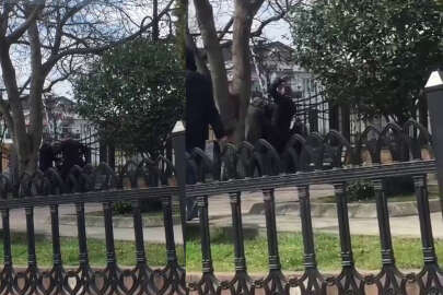 Yaşlı adamlar şehrin göbeğinde birbirine girdi! 