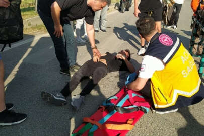 Bursa'da feci kaza: İki genç metrelerce savruldu!
