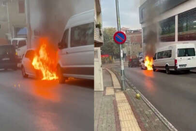 Bursa'da park halindeki otomobiller yandı