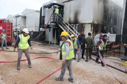 200 işçinin kaldığı konteyner alev alev!