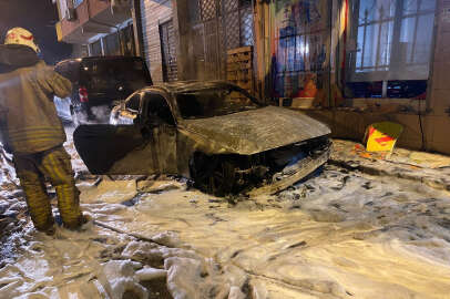 Park halindeki lüks araç alev topuna döndü!