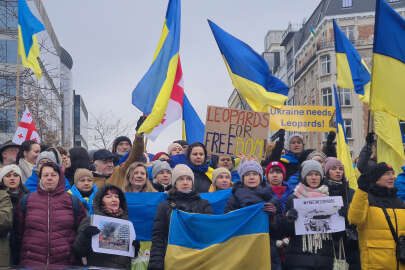 Ukraynalılardan Brüksel'de "tank" protestosu 
