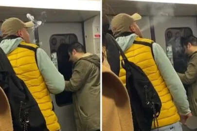 İstanbul'da kimseye aldırmadan metroda sigara içti!