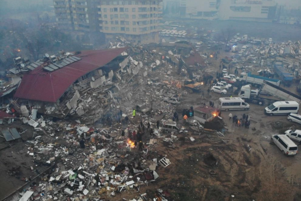 Kahramanmaraş'taki deprem enkazı havadan görüntülendi