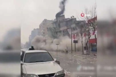 Kahramanmaraş'ta 7 katlı bina böyle çöktü!