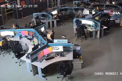 112 Acil Çağrı Merkezi'nde deprem anı!