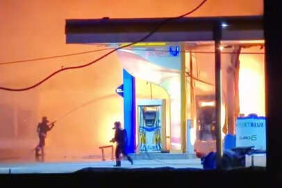 Akaryakıt istasyonunda dehşet! Alev alev...