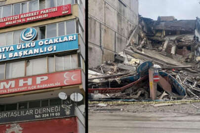 Depremde ağır hasar alan MHP il binası çöktü!