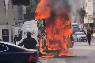 Belediyeye ait araç alev topuna döndü   