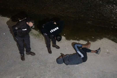 Bursa'da bekçi hırsız kovalamacası derede bitti!