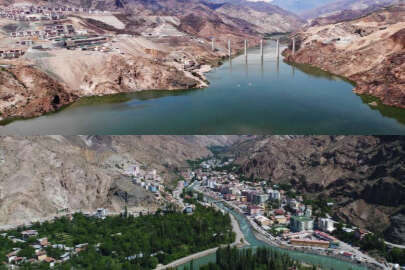 Yusufeli ilçe merkezi tamamen baraj suları altında kaldı  