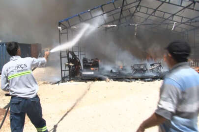 Çadır kentte korkutan yangın   