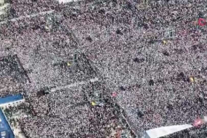 AK Parti İstanbul mitingi havadan böyle görüntülendi