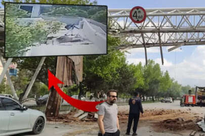 Akılalmaz olay! TIR üst geçide çarptı küçük çocuk yola düştü