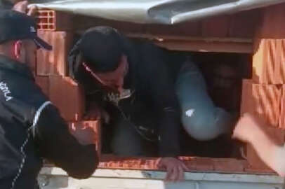 Kamyon kasasında tuğla kamuflajlı göçmen kaçakçılığı