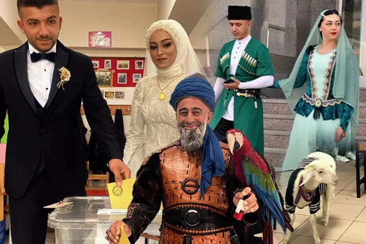 Sandık başında renkli görüntüler