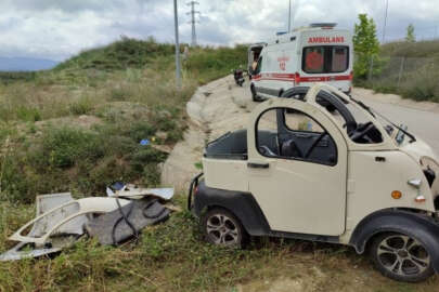 Bursa'da elektrikli bisiklet sulama kanalına uçtu!