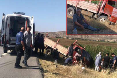 Tarlada dehşet! Kamyoneti üzerine sürdü