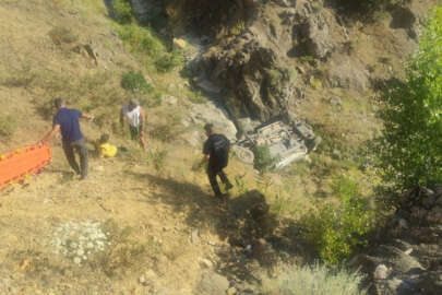 Tunceli'de araç şarampole devrildi!