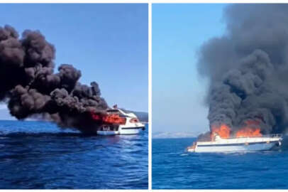 Muğla'da motoryat alev alev yandı!