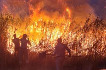 Sazlıkta çıkan yangın büyümeden söndürüldü!