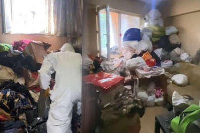 Gaziosmanpaşa'da evden 5 ton çöp çıktı!