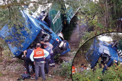 Edirne'de kontrolden çıkan TIR devrildi: 1 ölü