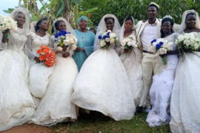 Bir adam aynı günde 7 kadınla birlikte evlendi!