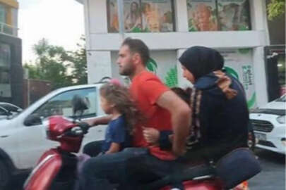 5 kişilik aile motosikletle seyahat etti!