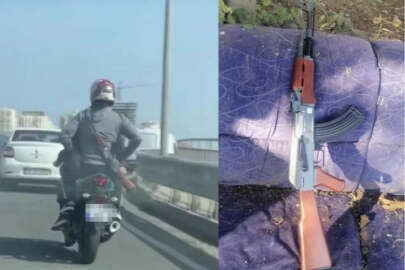 AK-47 ile görenler neye uğradığını şaşırdı!