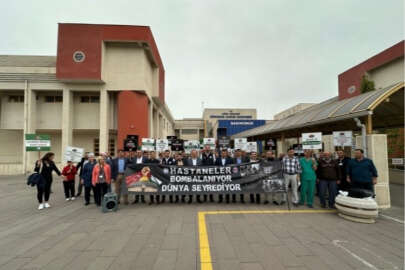 Bursa'da sağlık çalışanları Filistin için tek yürek oldu
