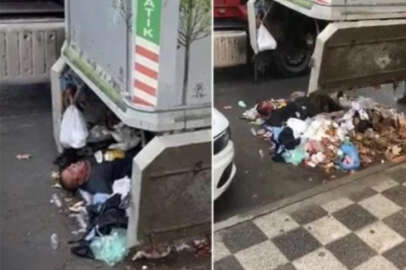 Çöp konteynerine giren kişi 2 gün sonra vinçle çıkarıldı