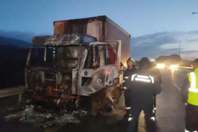 Bursa'da kamyon alev topuna döndü