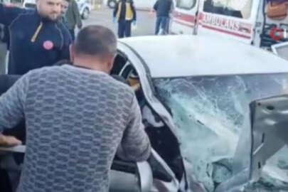 Otomobil ile kamyon çarpıştı! karı koca yaralandı